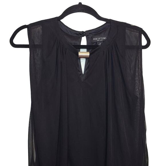 Perceptions Sleeveless Dress Sheer Chiffon Tank 
Dress Sequence Women's Size 10 - Picture 5 of 8